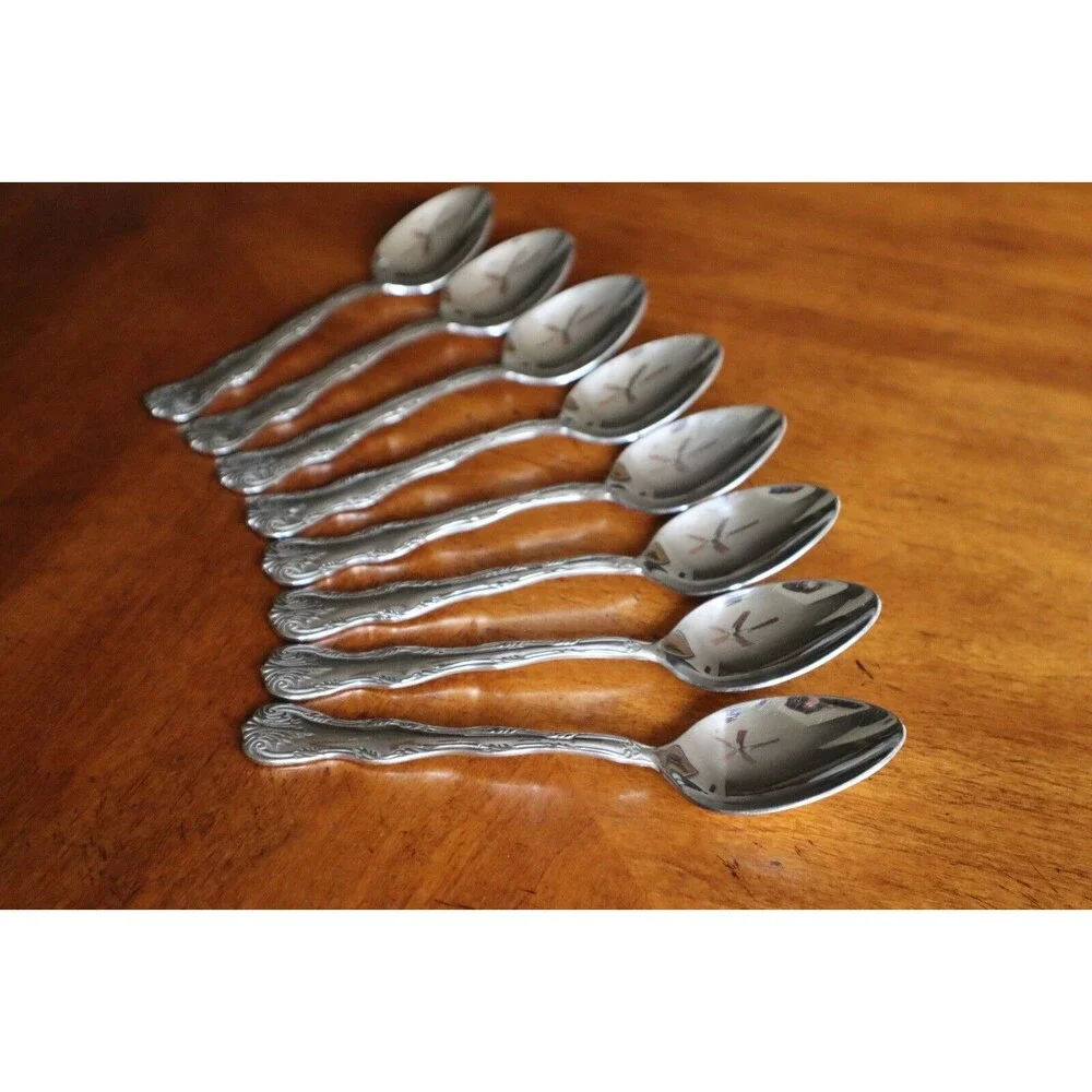 8x Teaspoons VICTORIA Reed & Barton Select 18/10 Glossy Stainless China 6.5